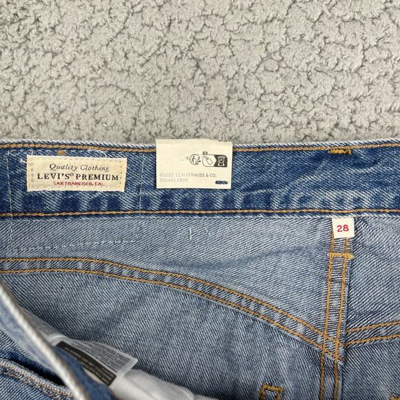 Levi's Premium Ankle Denim Column Cargo Skirt Women's Size 28 Medium Wash Blue - Picture 4 of 10